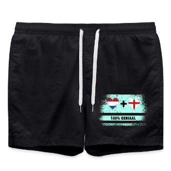 Angleterre et Pays-Bas 100% Genius flag - Short de bain - noir - Devant - AI Model Male 185 light (185cm)
