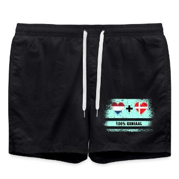 Danemark et Pays-Bas 100% Genius flag - Short de bain - noir - Devant - AI Model Male 185 light (185cm)