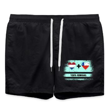 Drapeau 100% Genius du Chili et des Pays-Bas - Short de bain - noir - Devant - AI Model Male 185 light (185cm)