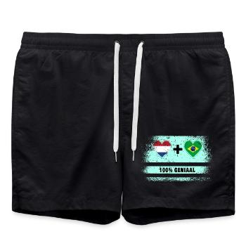 Brésil et Pays-Bas Drapeau 100% Genius - Short de bain - noir - Devant - AI Model Male 185 light (185cm)