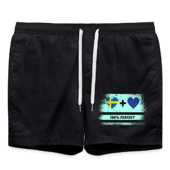 Europe et Suède 100% Parfait / Cadeau - Short de bain - noir - Devant - AI Model Male 185 light (185cm)