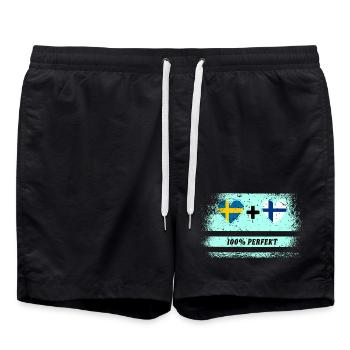 Finlande et Suède 100% parfait / cadeau - Short de bain - noir - Devant - AI Model Male 185 light (185cm)