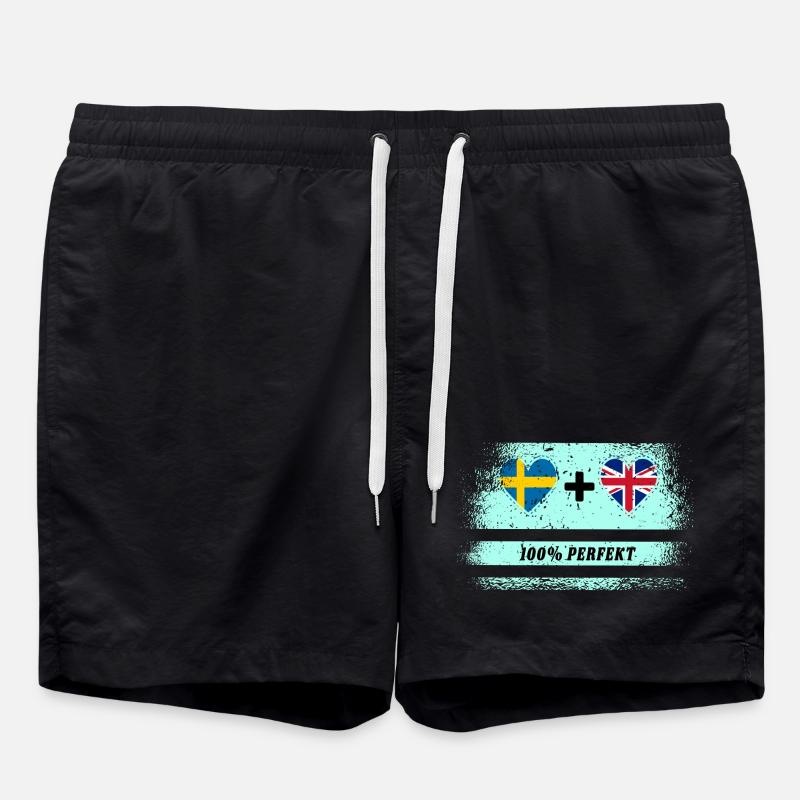 UK & Schweden 100% perfekt - Badeshorts - Schwarz