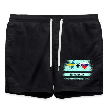 Slovaquie et Suède 100 % parfait / cadeau - Short de bain - noir - Devant - AI Model Male 185 light (185cm)