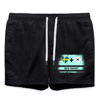 Corée du Sud et Suède 100% Parfait / Cadeau - Short de bain - noir - Devant - AI Model Male 185 light (185cm)