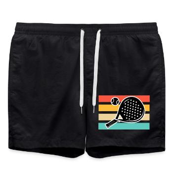 Padel Tennis Rétro Vintage - Short de bain - noir - Devant - AI Model Male 185 light (185cm)