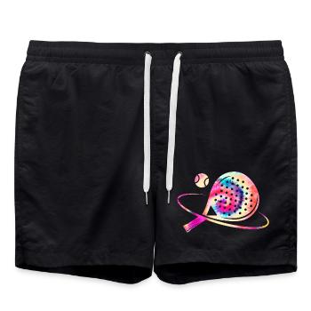 Padel Tennis Colorful - Swim Trunks - black - Front - AI Model Male 185 light (185cm)