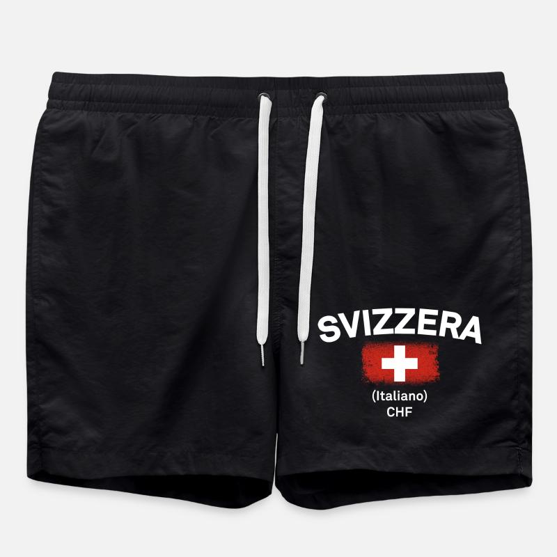 Schweizer italienisches CHF-Emblem - Badeshorts - Schwarz