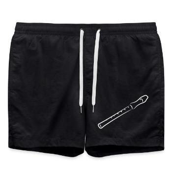 Flute Sketch - Swim Trunks - black - Front - AI Model Male 185 light (185cm)