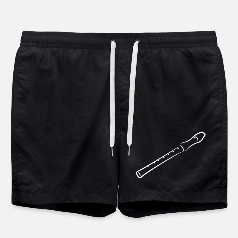 Flöte Skizze - Badeshorts - Schwarz