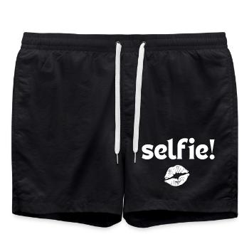 selfie, portable, téléphone - Short de bain - noir - Devant - AI Model Male 185 light (185cm)