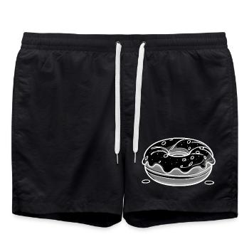 Donut - white - Badeshorts - Schwarz - Vorne - AI Model Male 185 light (185cm)
