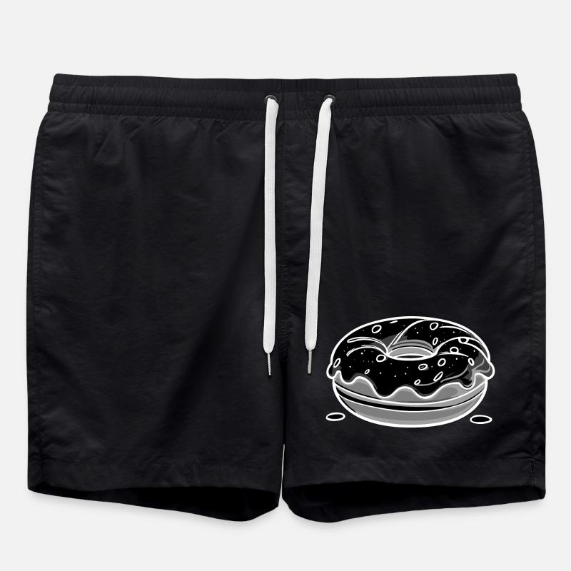 Beignet - blanc - Short de bain - noir
