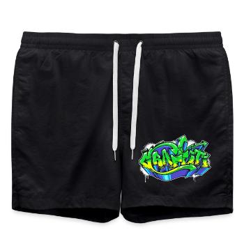 Art, Street Art, Wildstyle, Graffiti, Dessin - Short de bain - noir - Devant - AI Model Male 185 light (185cm)