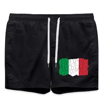Italy Flag Design Grunge Style - Swim Trunks - black - Front - AI Model Male 185 light (185cm)