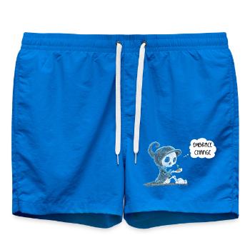 Skelett Hält Pflanze Hoffnung Entstehung Spruch - Badeshorts - Cobalt blue - Vorne