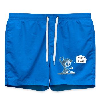 Skelett Hält Pflanze Hoffnung Neuentstehung Spruch - Badeshorts - Cobalt blue - Vorne