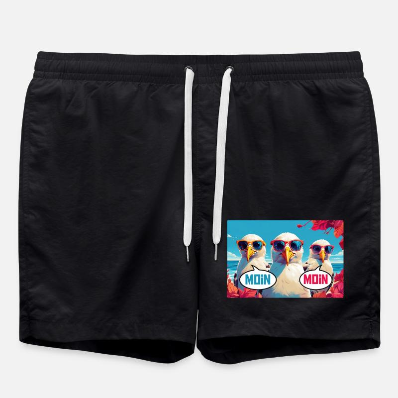 Moin Moin Möwen - Badeshorts - Schwarz