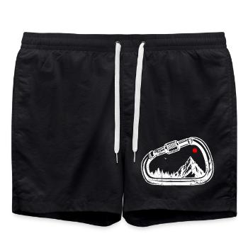 Alpine Ridge Carabiner Graphic - Swim Trunks - black - Front - AI Model Male 185 light (185cm)