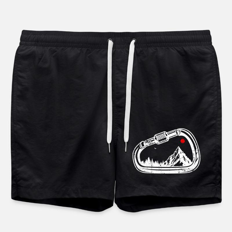 Alpine Ridge Karabiner Grafik - Badeshorts - Schwarz