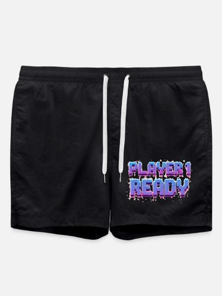 Player 1 Ready - Badeshorts - Schwarz