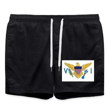 U.S. Virgin Islands - Swim Trunks - black - Front - AI Model Male 185 light (185cm)