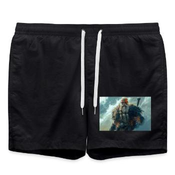 Poster Illustration Viking - Short de bain - noir - Devant - AI Model Male 185 light (185cm)