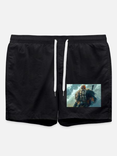 Poster Illustration Viking - Swim Trunks - black