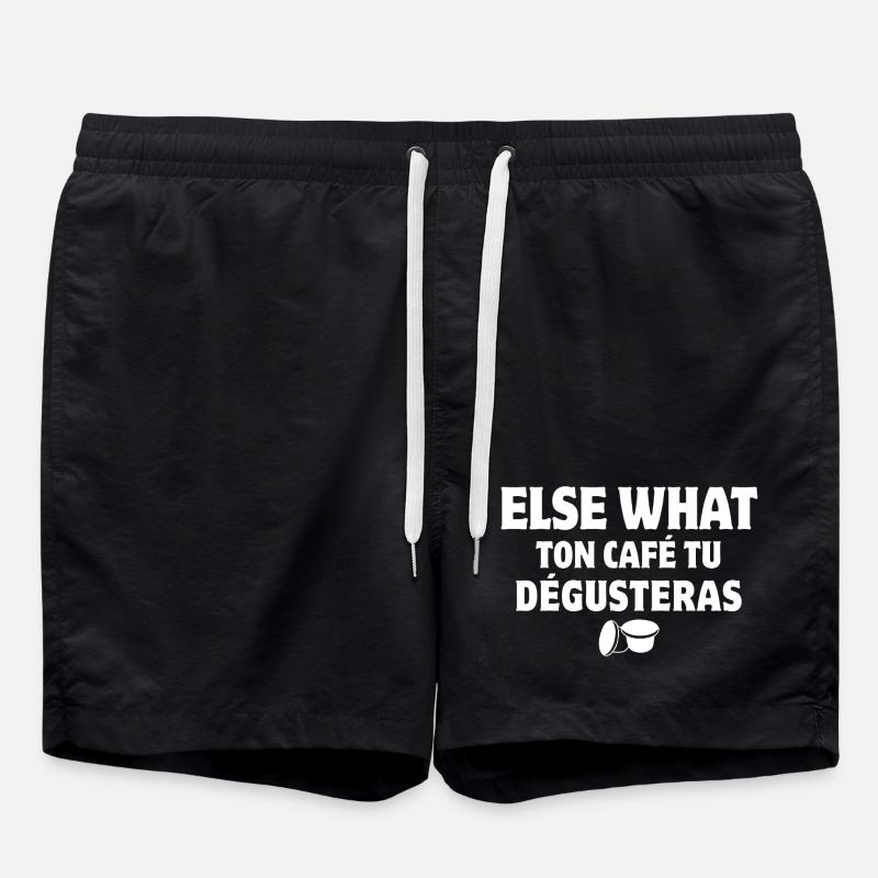 Kaffee, Kaffeebohne, Kaffeepause - Badeshorts - Schwarz