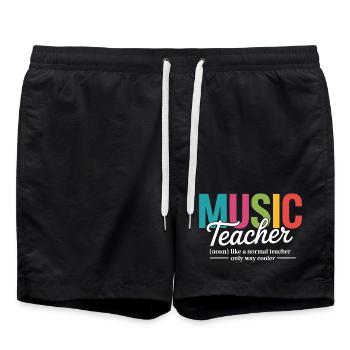 Illustration vibrante de professeur de musique - Short de bain - noir - Devant - AI Model Male 185 light (185cm)