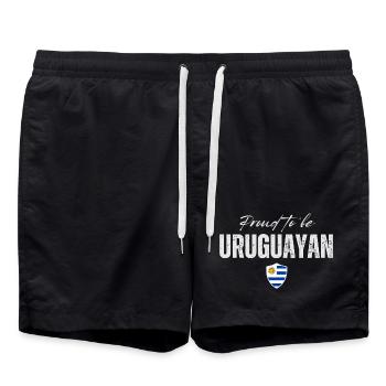 I love Uruguay, Uruguayan pride - Swim Trunks - black - Front - AI Model Male 185 light (185cm)