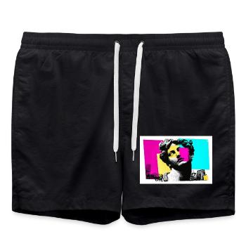 Classic sculpture in urban pop art style - Swim Trunks - black - Front - AI Model Male 185 light (185cm)