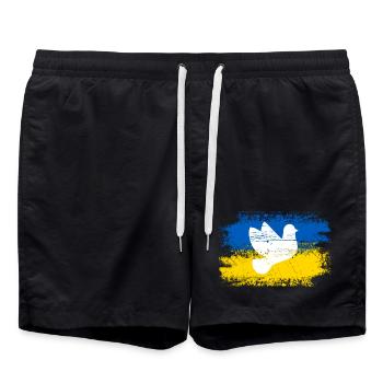 L’Ukraine : Colombe de la Paix - Short de bain - noir - Devant - AI Model Male 185 light (185cm)