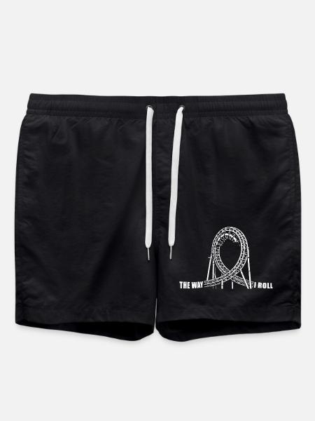 The way I Roll - Achterbahn - Looping - Badeshorts - Schwarz