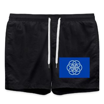 Drapeau international de la planète Terre - Short de bain - noir - Devant - AI Model Male 185 light (185cm)