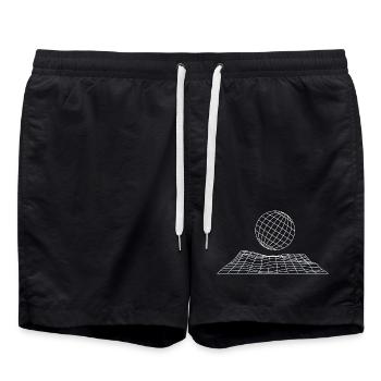 Futuristic Grid Globe Design - Swim Trunks - black - Front - AI Model Male 185 light (185cm)