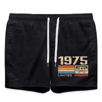 Légendes 1975 Millésime 1975 Jubilé 1975 vintage  - Short de bain - noir - Devant - AI Model Male 185 light (185cm)