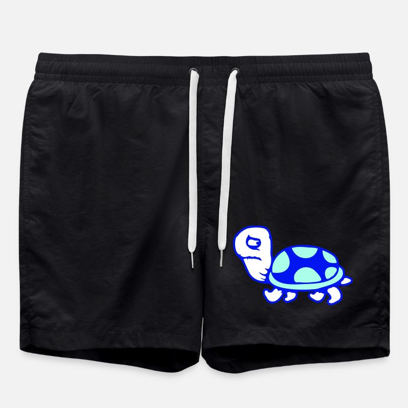 Tortue Peur Timide Triste Malheureux - Short de bain - noir