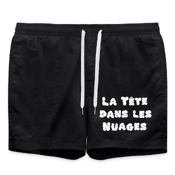 LA TÊTE DANS LES NUAGES ! - Short de bain - noir - Devant - AI Model Male 185 light (185cm)