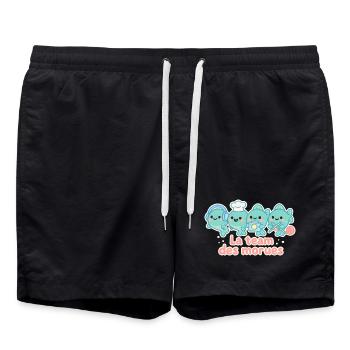 La team des morues mascottes nautiques - Short de bain - noir - Devant - AI Model Male 185 light (185cm)