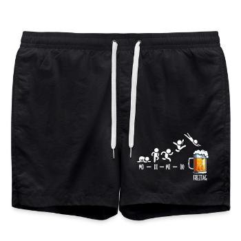 Vendredi week-end Amateurs de bière Buveurs de bière - Short de bain - noir - Devant - AI Model Male 185 light (185cm)