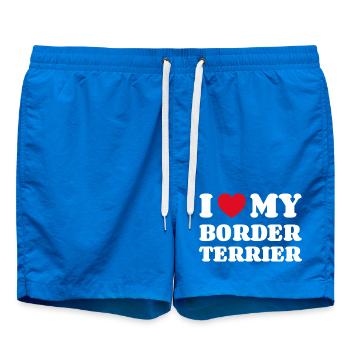 J’aime mon border terrier cadeau propriétaire de chien - Short de bain - cobalt blue - Devant