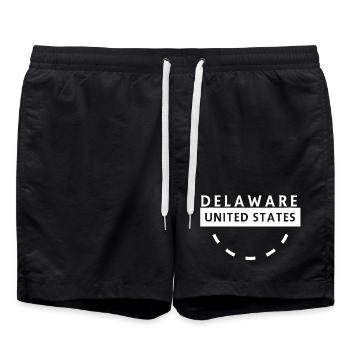 Kreisförmiges Abzeichen des Staates Delaware - Badeshorts - Schwarz - Vorne - AI Model Male 185 light (185cm)