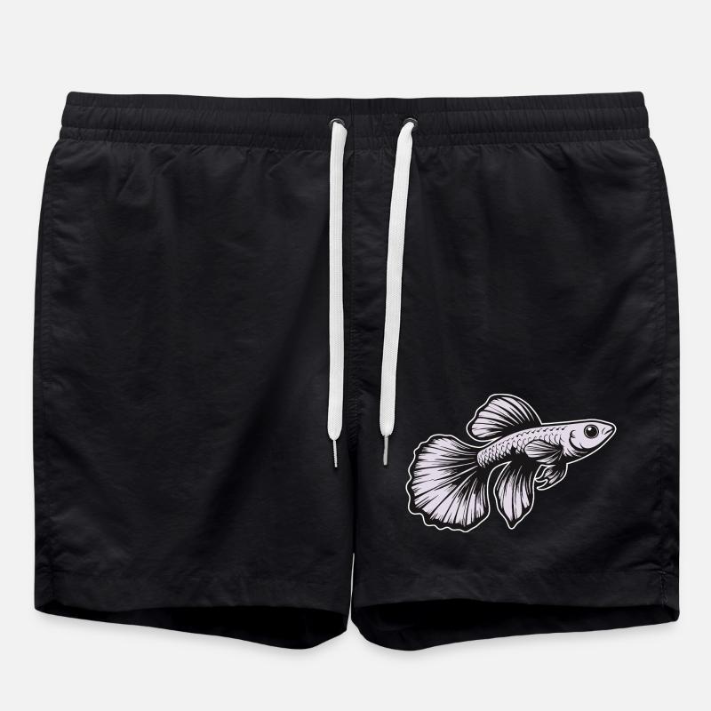 White Guppy Design – Poisson d’aquarium - Short de bain - noir