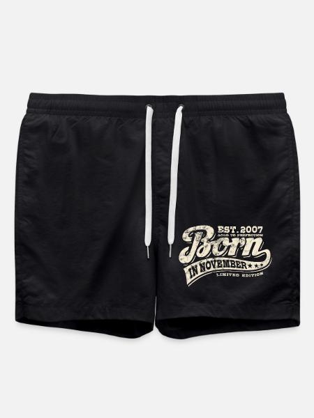 Born in November 2007 - Geburtstag - Geschenk - Badeshorts - Schwarz