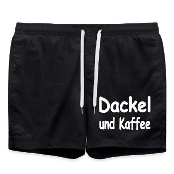 Dackel - Badeshorts - Schwarz - Vorne - AI Model Male 185 light (185cm)