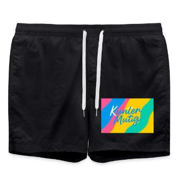 Kunter Mutig Farbrausch - Badeshorts - Schwarz - Vorne - AI Model Male 185 light (185cm)