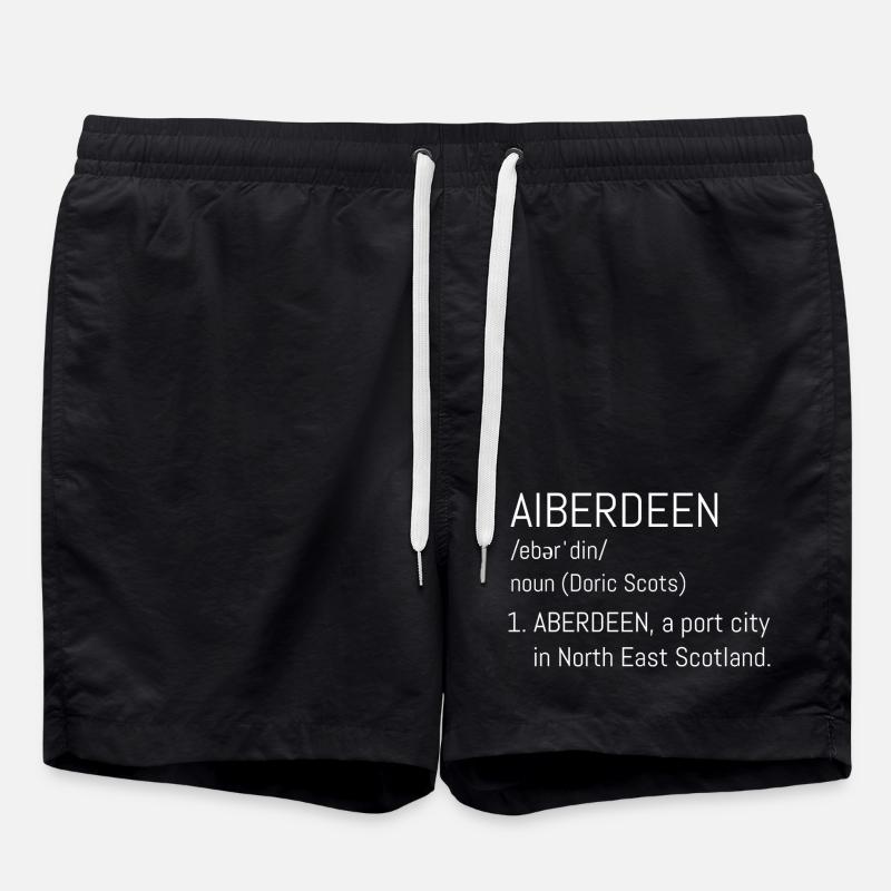 Aberdeen Doric City Script - Swim Trunks - black