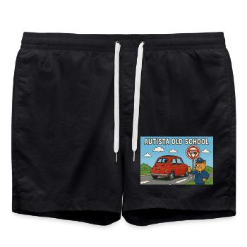 Autista_old_school - Short de bain - noir - Devant - AI Model Male 185 light (185cm)