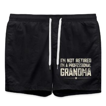 Professional granny - Swim Trunks - black - Front - AI Model Male 185 light (185cm)